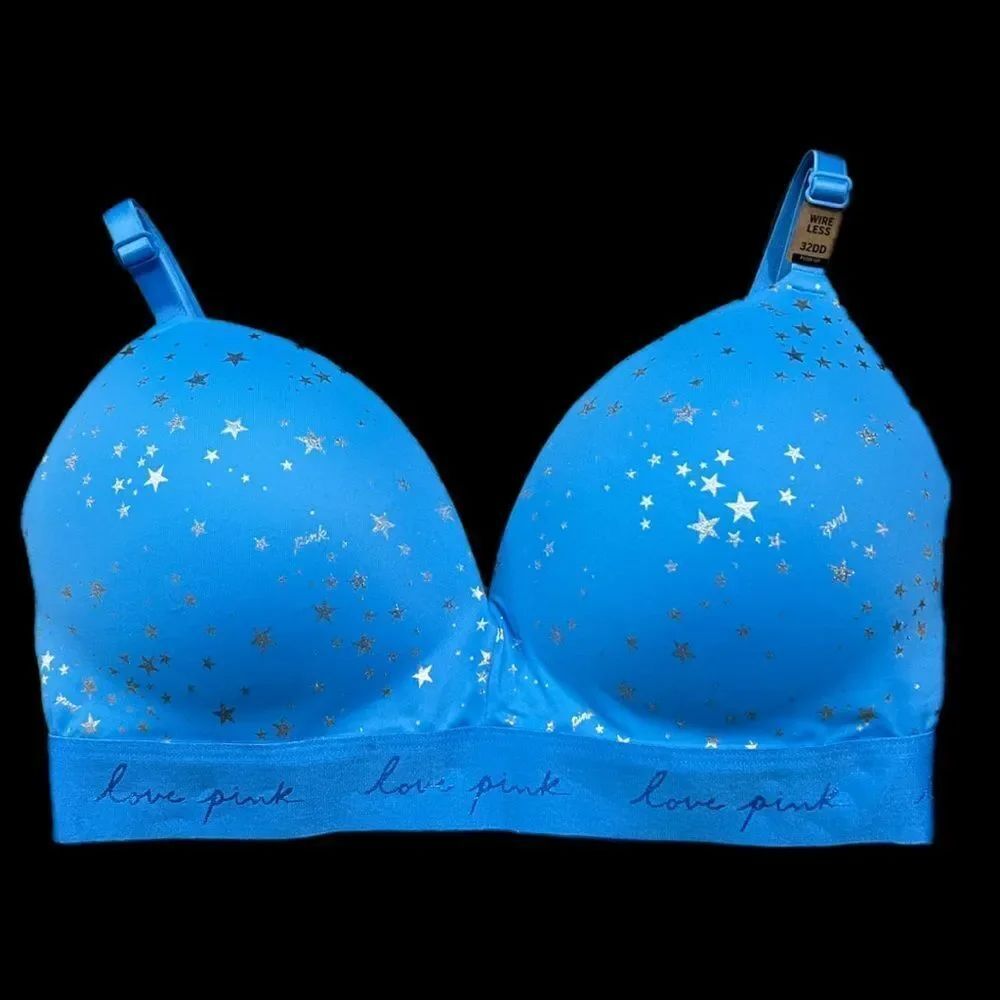 Victoria’s Secret Wireless Wear everywhere Push Up Padded blue Bra 32DD